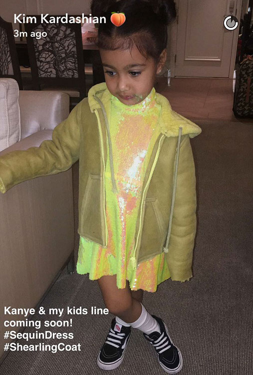 The Kardashian-West's debuted their children's line on Snapchat last week (c/o Kim Kardashian's Snapchat)